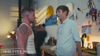 Bratty &amp; Disrespectful Twink Taught Life Lessons From Hardened Mechanic - DisruptiveFilms