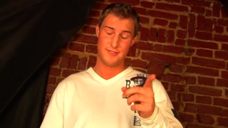 Sweet boy Wim puts a dildo into shaved ass