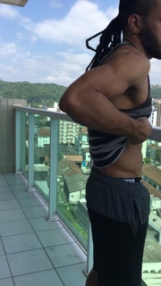 The public jack off on the balcony of the building.