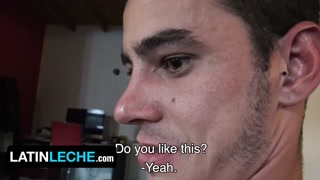 Latin Leche - Cute Latino Twink Slobbers On Mine And My New Friend's Cocks Until We Cum In His Mouth