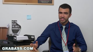 GRAB ASS - Hunky Boss Teaches His Office Team All About Teamwork