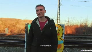 CZECH HUNTER - Slim  Dude Found By The Train Tracks Gets His Tight Ass Pounded