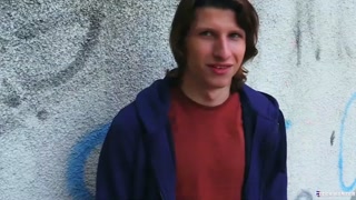 CZECH HUNTER 418 -  Long Haired Jock Doesn't Hesitate To Suck &amp; Fuck For Extra Cash