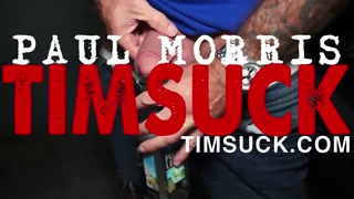 Sucking dad's cock in the garage