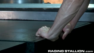 RagingStallion Black Muscle Daddy Barebacks A White Hairy Hole