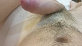 Handsfree prostate milking - oozing precum and a huge flow of cum