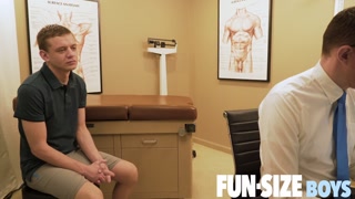 FUNSIZEBOYS - Timid bottom Ian takes older doctor’s massive bare cock