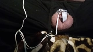 My tiny spun penis in chastity cage an electric shock torture for hours