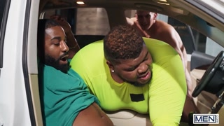 MEN - Trevor Brooks And Shadow Heat Up The Car With Santana XXL For A Steamy Threeway Adventure