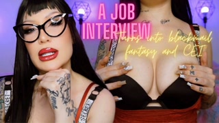 A job interview turns into bm, findom and CEI - Goth Girl with eye glasses - dominatrix - JOI
