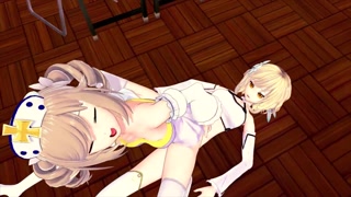 FUTA Genshin Impact Lumine X Barbara 3D HENTAI