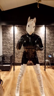 Magic Wand Orgasm as a Rubber Pony