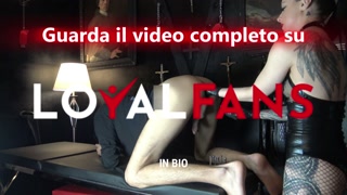 Mistress Nyx opens the slave's ass with a spreader and fists him to the sound of extreme metal