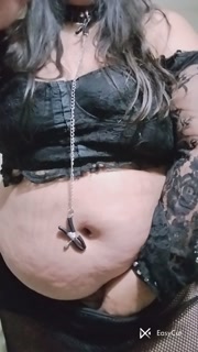 chubby goth girl smoking