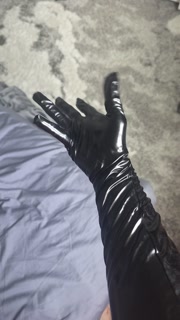 Wetlook latex gloves fetish
