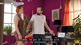 MATURE4K. Redhead haven't had sex for a while and managed to seduce her neighbour