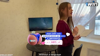 Master class on blowjob in stockings ended with cum in her throat