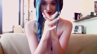 Naughty Blue Hair Phone Sex Operator Instructs Virgin Caller Pt 1 #JOI2017