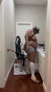 Chubby femboy rides a BIG DILDO against a wall while everyone is asleep.