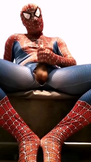 Spiderman cums hard