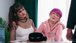 TRANS ANGELS - Benny Fox And Rana Katana Treat Each Other To Sneaky Handjobs And Sloppy Blowjobs