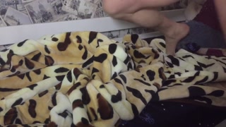 Cumming on soft mink blanket