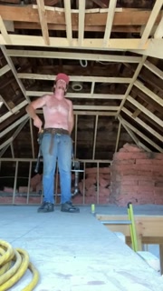 Hot ginger construction worker get off while you watch him work his woood