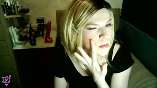 Jessica Bloom Selfsuck &amp; Self Facial Cumeating Sissy!