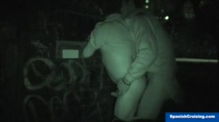 Barebacking Outdoors at Night