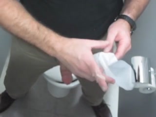 Jerking-off in the office toilet stall