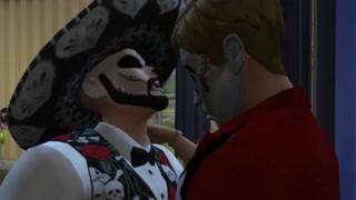Spooky Sims Trailer  - Spanish Hunk &amp; White Bottom Slut - Rough Fuck - Face Fuck - Halloween Sims